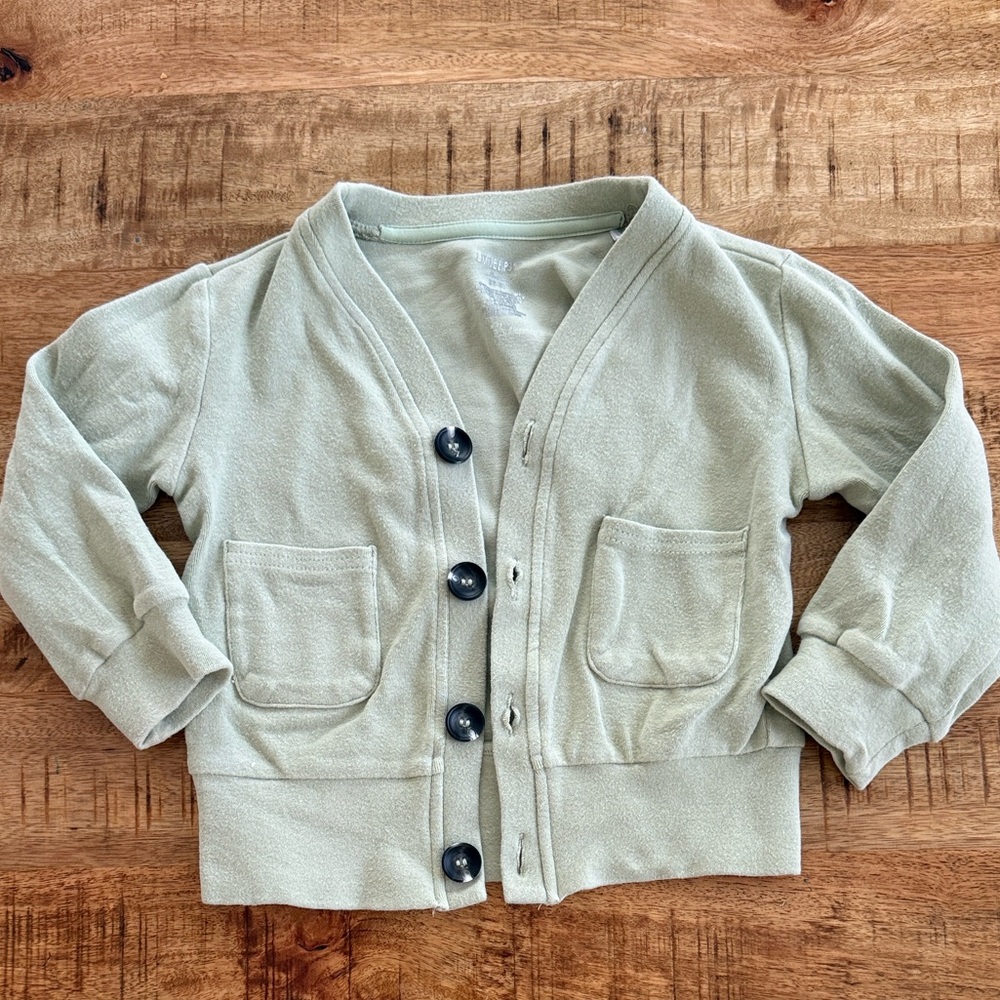 Little Bipsy Kids Sage Green Button-Front Cardigan